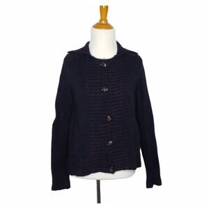 AG Adriano Goldschmied Chunky Knit Cardigan Limited Wool Italy Purple Women XS